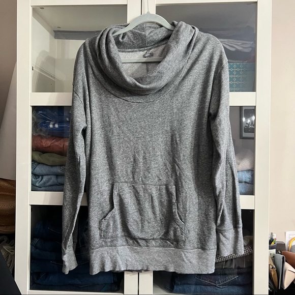 Aerie Tops | Moving Sale! Aerie Cowlneck Sweatshirt | Color: Gray/Silver | Size: L | Victoriapyu's Closet